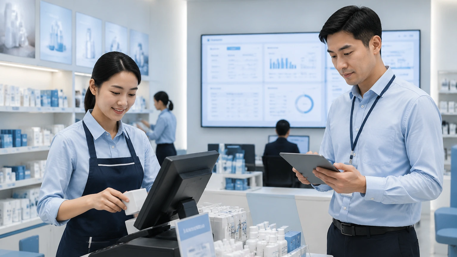 连锁门店业务角色和资金触点示意图